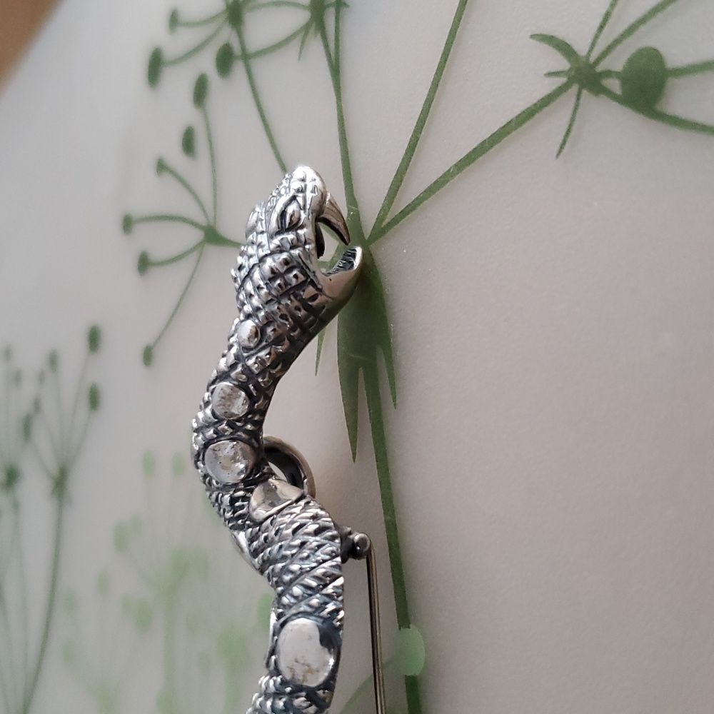 Taxco 6" Sterling Mexico Snake Brooch - Picture 4 of 9